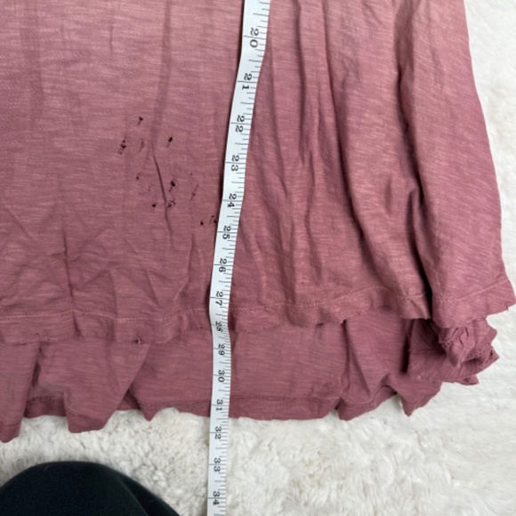Magnolia Pearl Women's Shirt Distressed Ombre Tunic Top Short Sleeve Pink OSFM - Picture 5 of 9